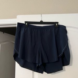 Navy split side lululemon shorts